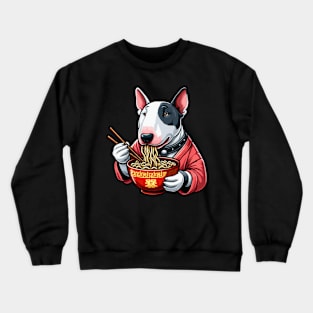 Chinese Bull Terrier Eating Ramen Crewneck Sweatshirt